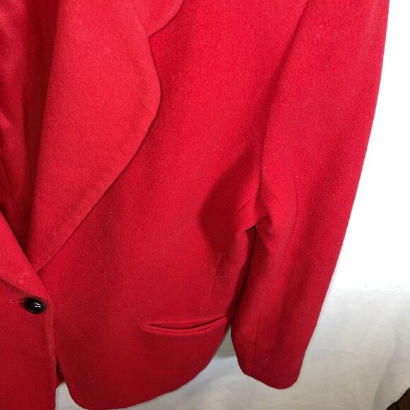 Danielle Martin Dress Coat Women’s Size Large Red Wool Blend Button Up Long Slv - Picture 7 of 12